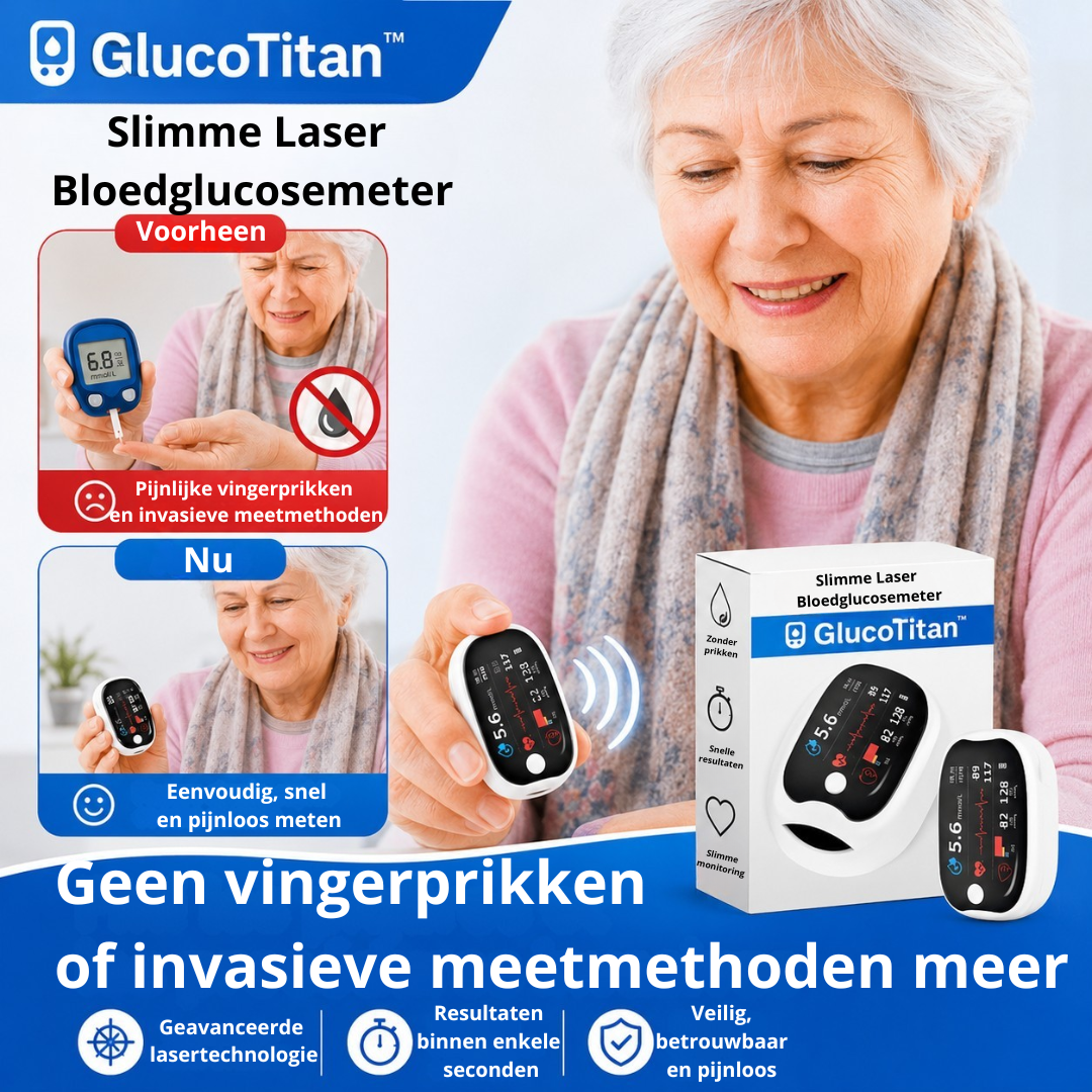 GlucoTitan™ Smart Laser Bloedglucosemeter